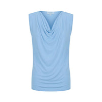Capri Sleeveless Cowl Neck Top — Sky Blue