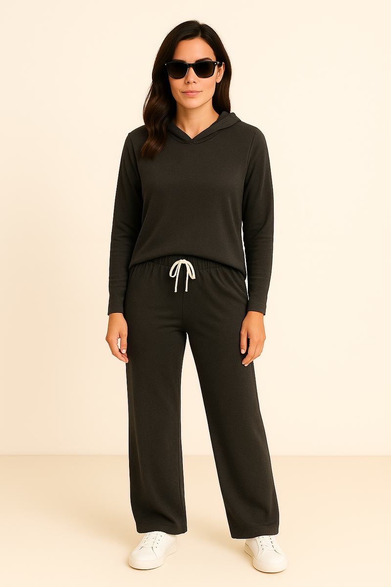 Paddington Pocket V-Neck Hoodie - Black