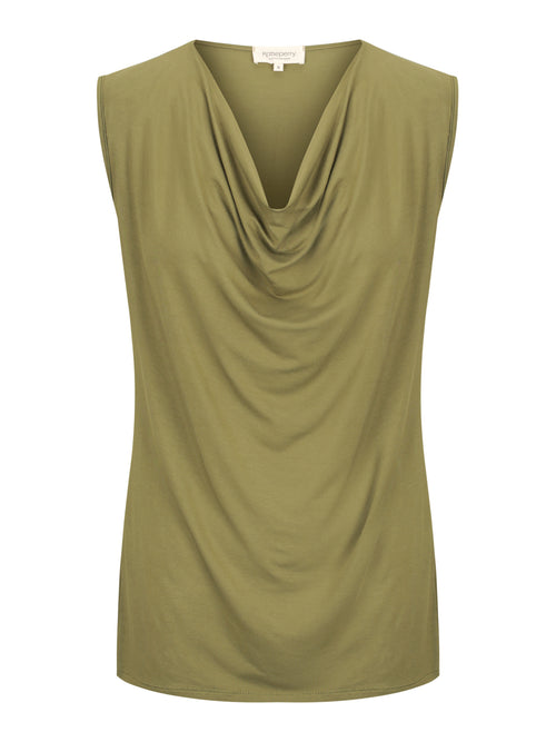 Capri Sleeveless Cowl Neck - Khaki