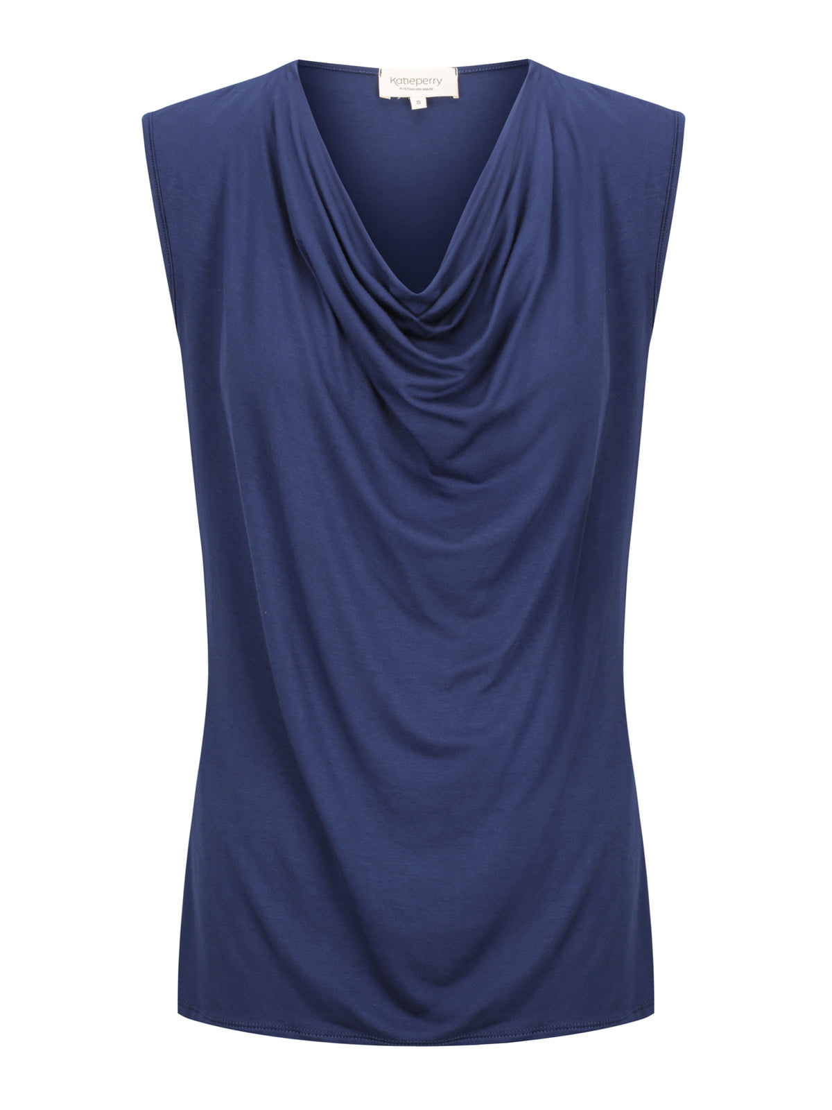 Capri Sleeveless Cowl Neck Top — Midnight Blue