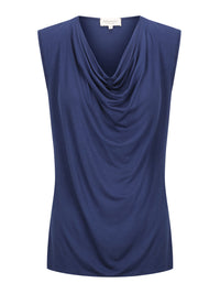 Capri Sleeveless Cowl Neck Top — Midnight Blue