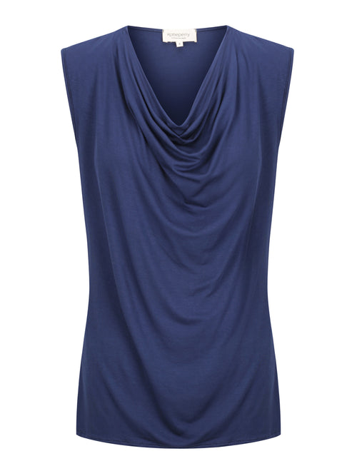 Capri Sleeveless Cowl Neck - Midnight Blue
