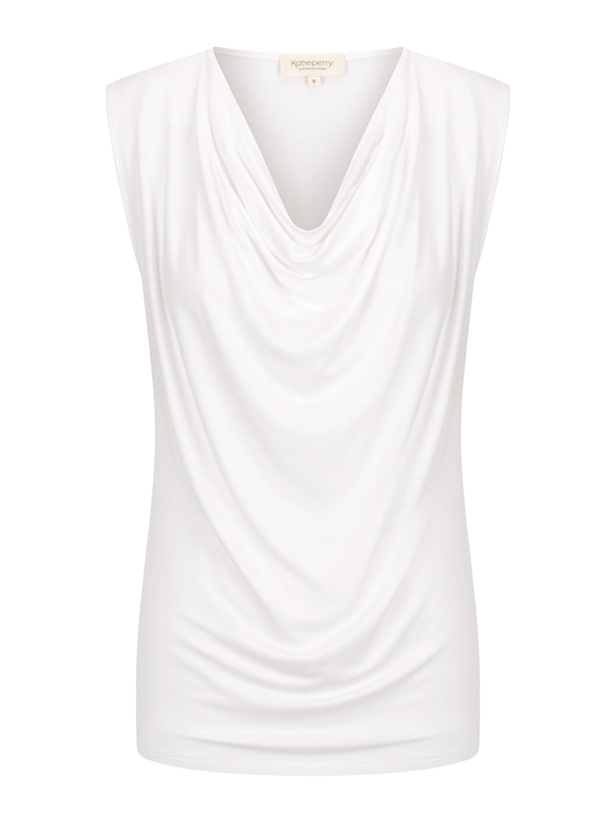 Capri Sleeveless Cowl Neck Top — White