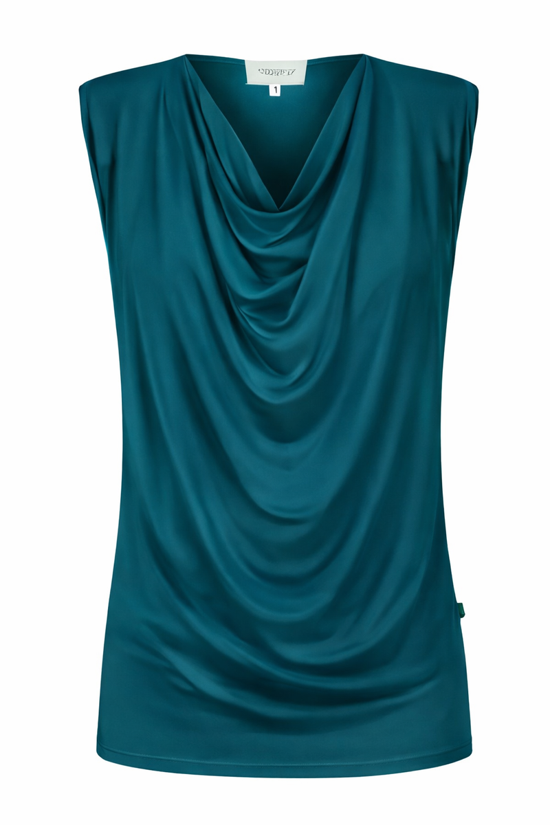Capri Sleeveless Cowl Neck Top — Sea Green