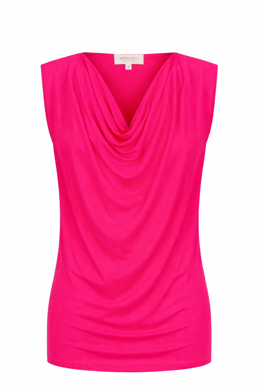 Capri Sleeveless Cowl Neck Top — Hot Pink