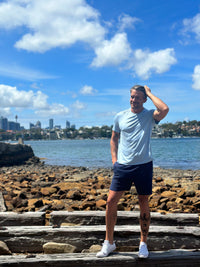 Avalon Bamboo Drawstring Shorts — Navy