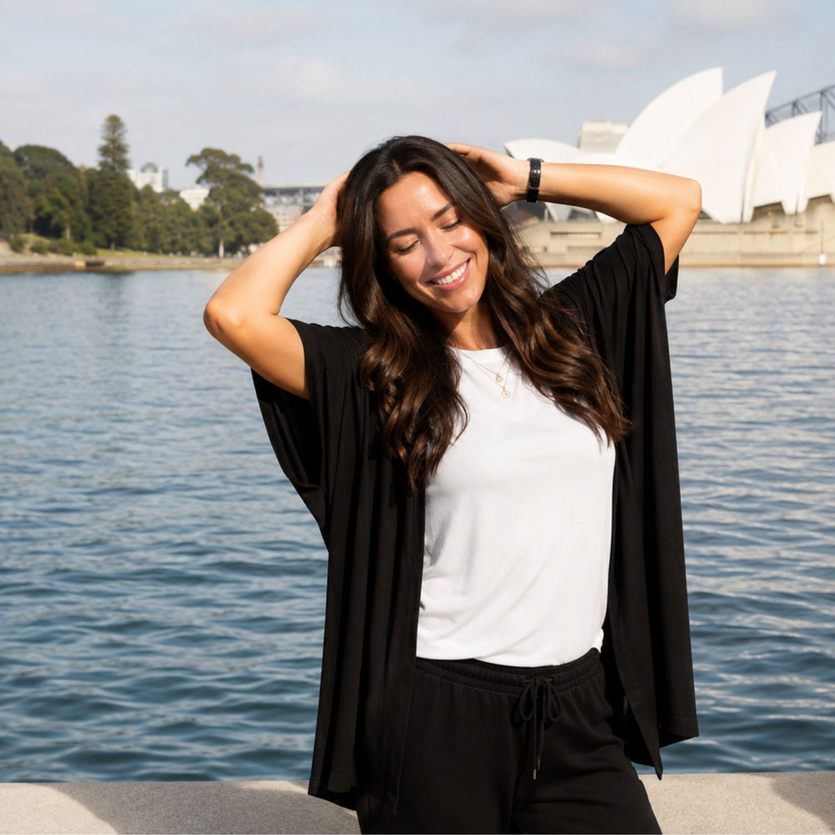 Limited Edition Bronte Cape Bamboo Rib- Black