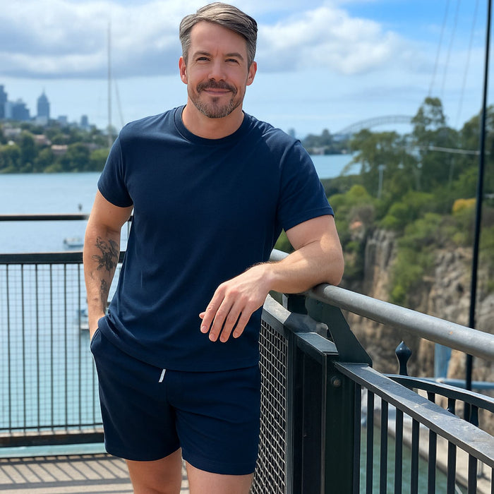 Bondi Tee & Avalon Shorts Set — Navy