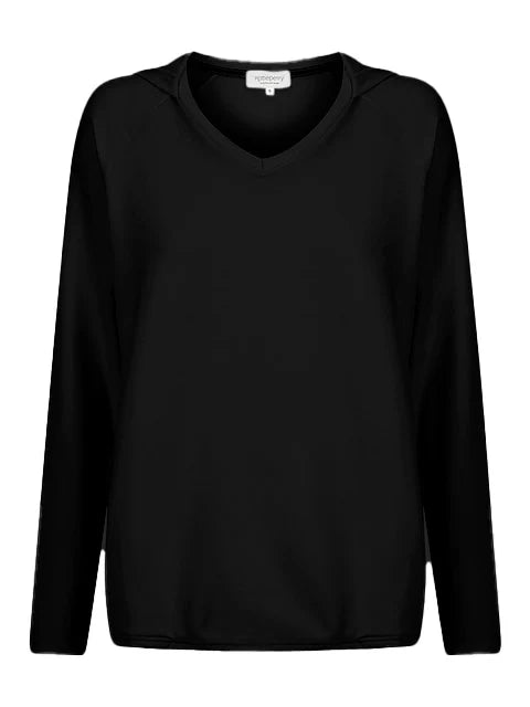 Paddington Pocket V-Neck Hoodie - Black