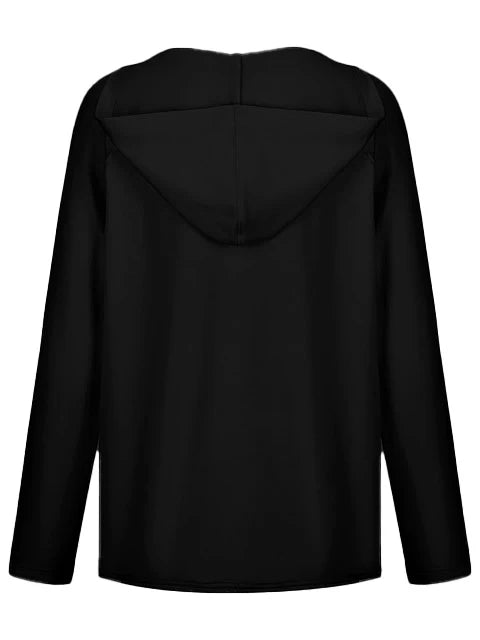 Paddington Pocket V-Neck Hoodie - Black