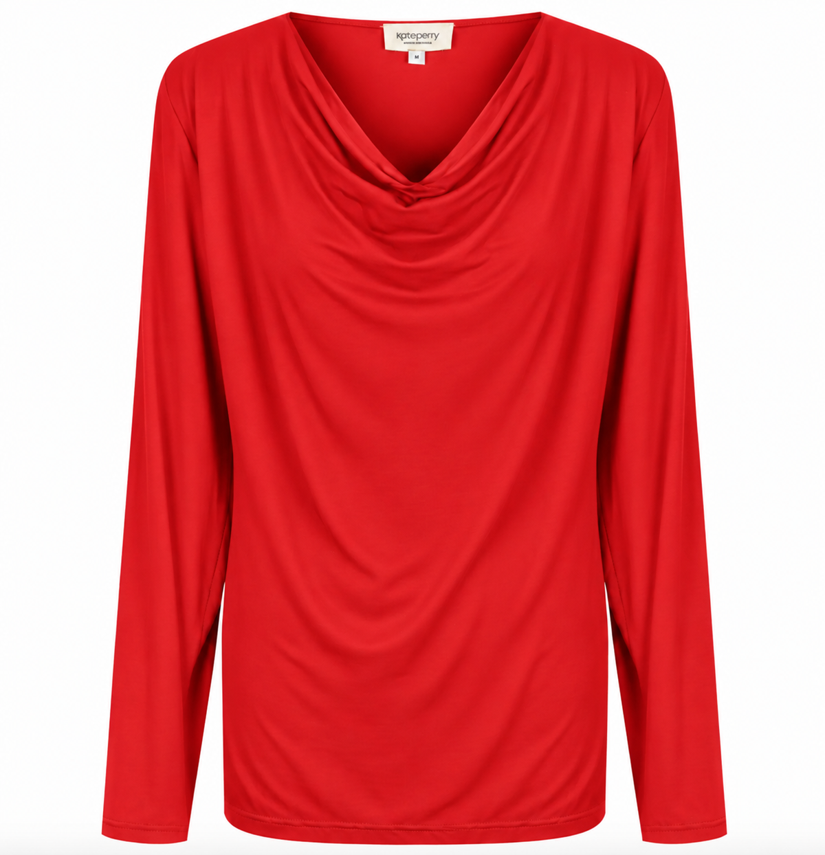 *PRE-ORDER * Tuscany Bamboo Long Sleeve Cowl Neck Tops - Flame Red