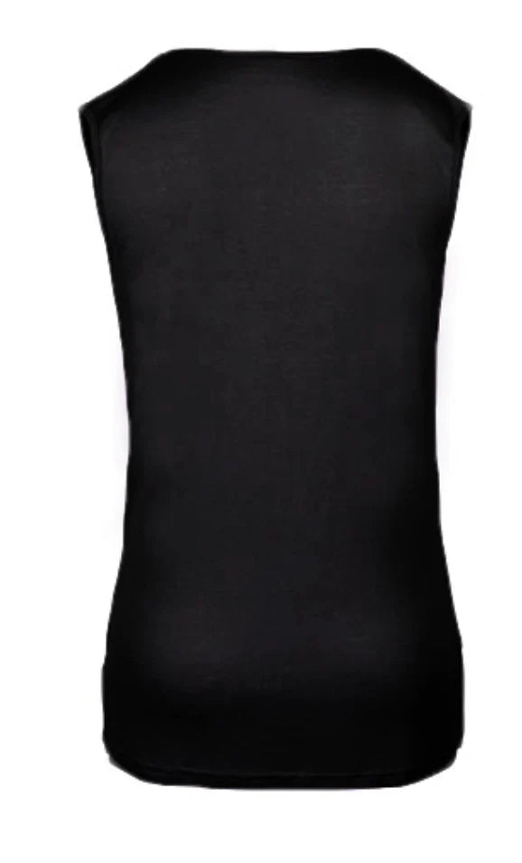 Capri Sleeveless Cowl Neck Top — Black