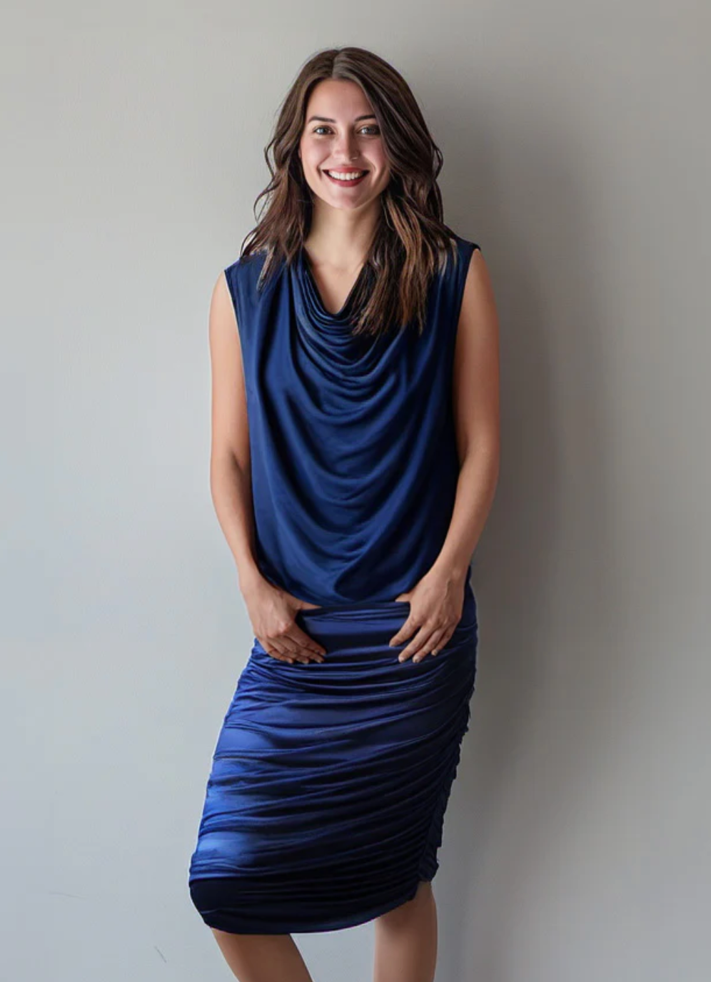Capri Sleeveless Top & Noosa Skirt Set — Midnight Blue