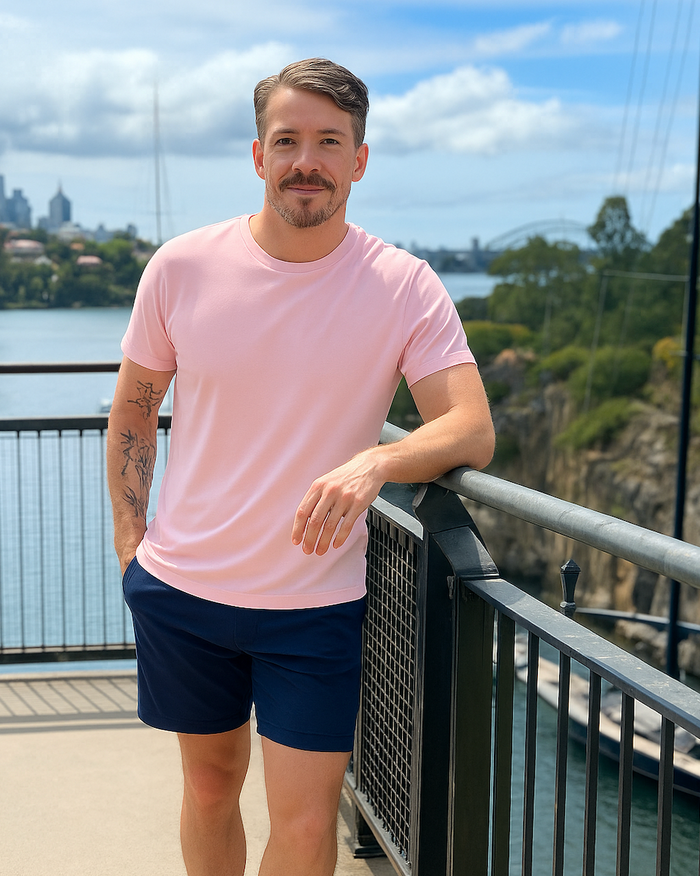 Limited Edition Bamboo Lyocell Tee — Pale Pink