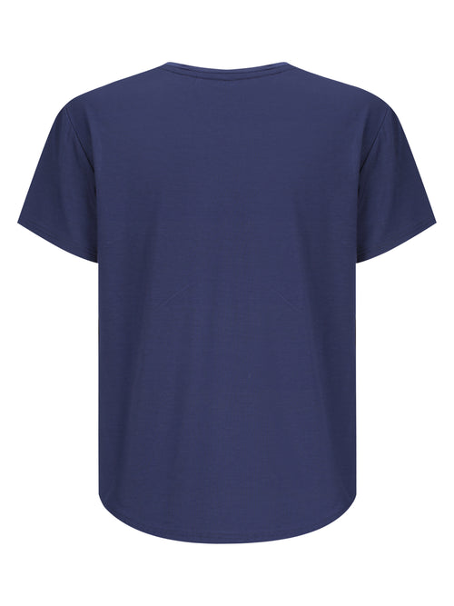 *PREORDER-Shelly Round Neck Tee - Navy