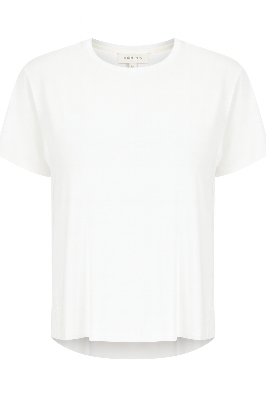Shelly Round Premium Neck Tee — White