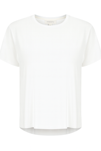 Shelly Round Premium Neck Tee — White