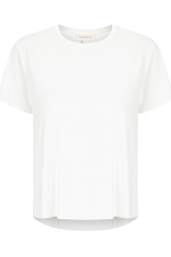 Shelly Premium Bamboo Round Neck Tee — White