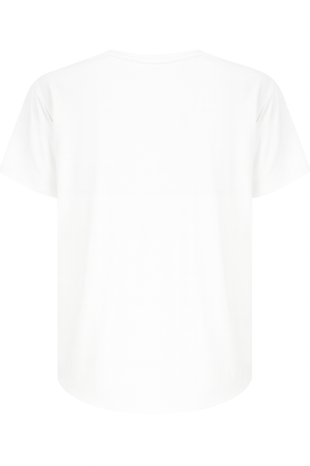 Shelly Round Premium Neck Tee — White