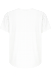Shelly Round Premium Neck Tee — White