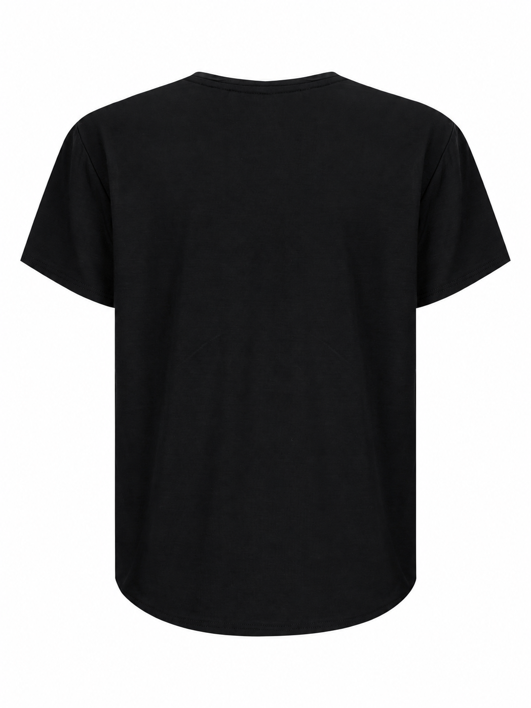 Shelly Premium Bamboo Round Neck Tee — Black
