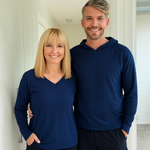 Paddington Pocket V-neck Hoodie - Navy