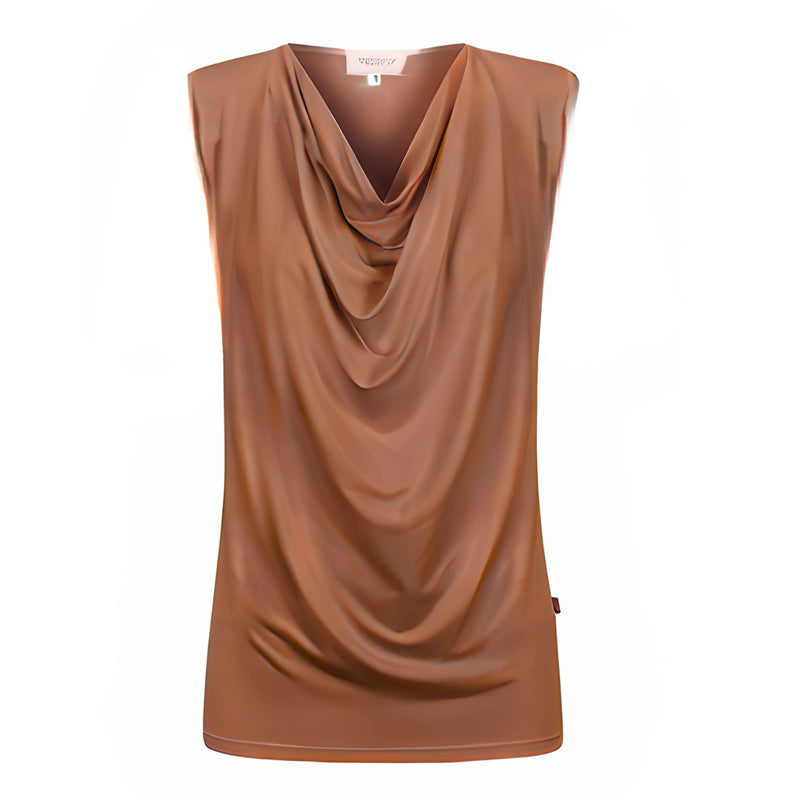 Capri Sleeveless Cowl Neck Top — Bronze