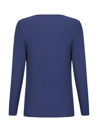 Tuscany Long Sleeve Cowl Neck Tops — Midnight Blue