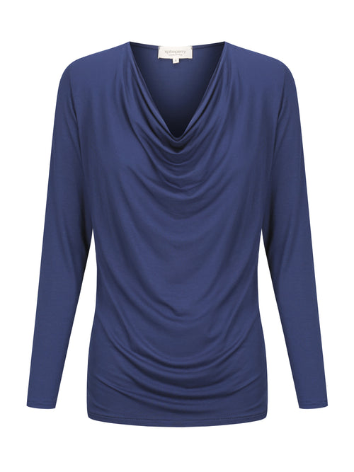 Tuscany Long Sleeve Cowl Neck - Navy