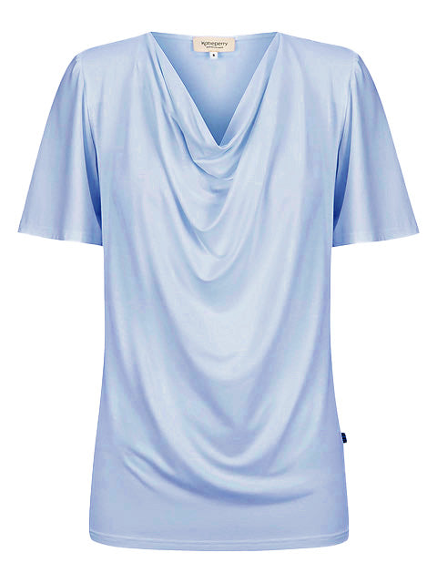 Verona Short Sleeve Cowl Neck - Chambray