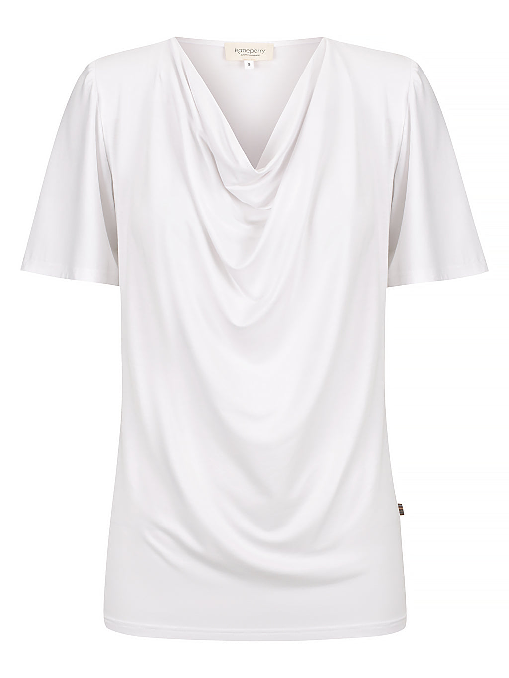 *PREORDER* Verona Short Sleeve Cowl Neck-White
