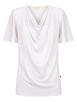 *PREORDER* Verona Short Sleeve Cowl Neck-White