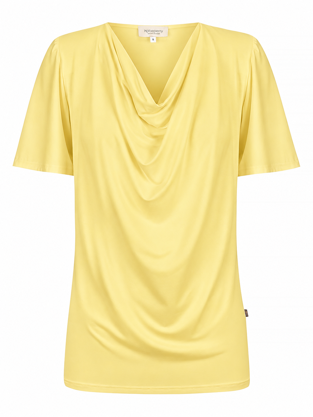 *PRE-ORDER * Verona Short-Sleeve Cowl Neck Top — Butter Yellow
