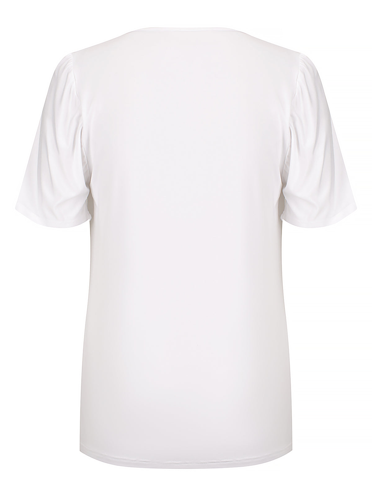 Verona Short-Sleeve Cowl Neck Top — White