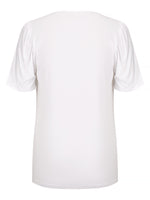 *PREORDER* Verona Short Sleeve Cowl Neck-White