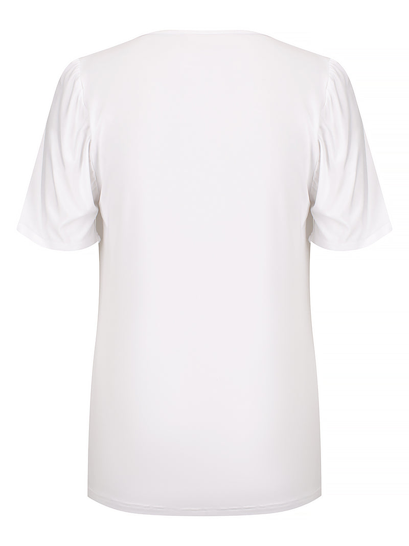 *PREORDER* Verona Short Sleeve Cowl Neck-White