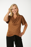 Verona Short Sleeve Cowl Neck - Bronze