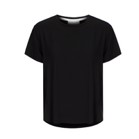 Shelly Round Premium Neck Tee — Black