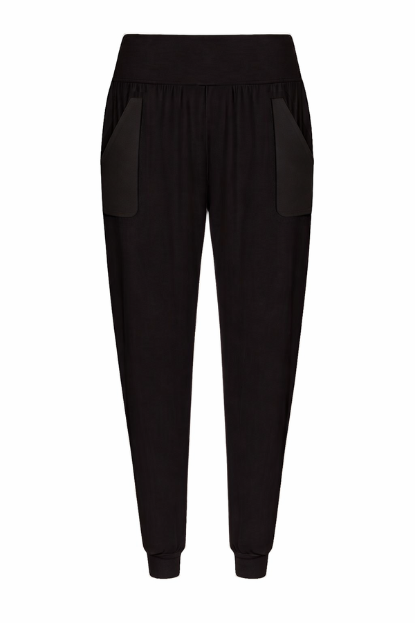 Premium Bamboo Palm Beach Pocket Pant — Black