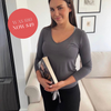 St Tropez V-neck Top - Charcoal