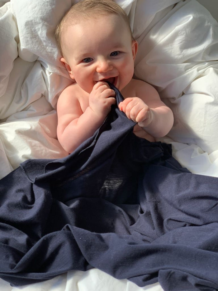 Superfine Merino Baby Blanket — Indigo