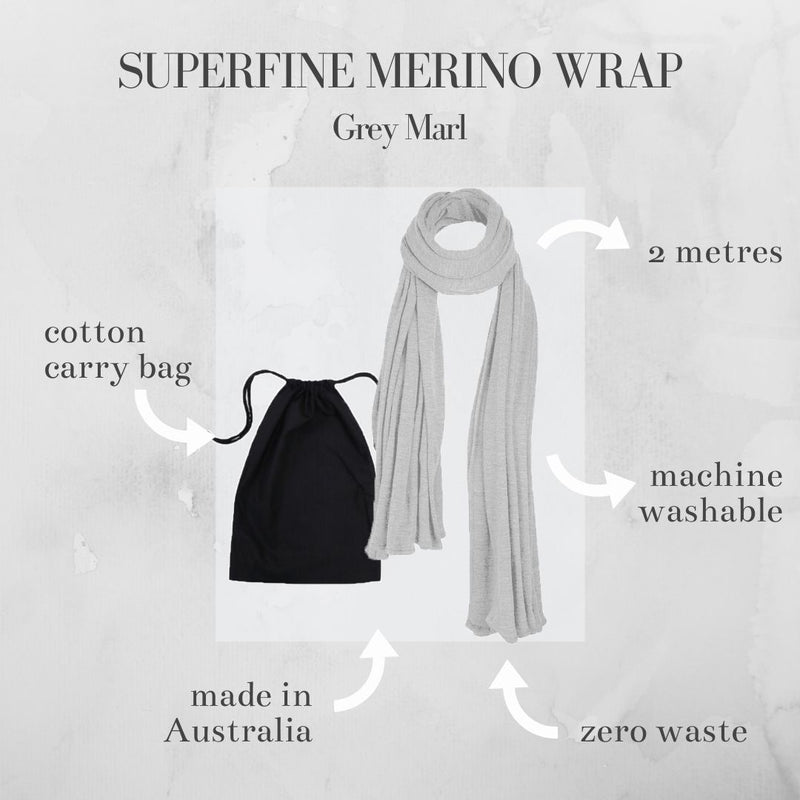 *PREORDER* Superfine Merino Wrap-Grey Marl