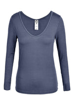 St Tropez V-neck Top - Charcoal